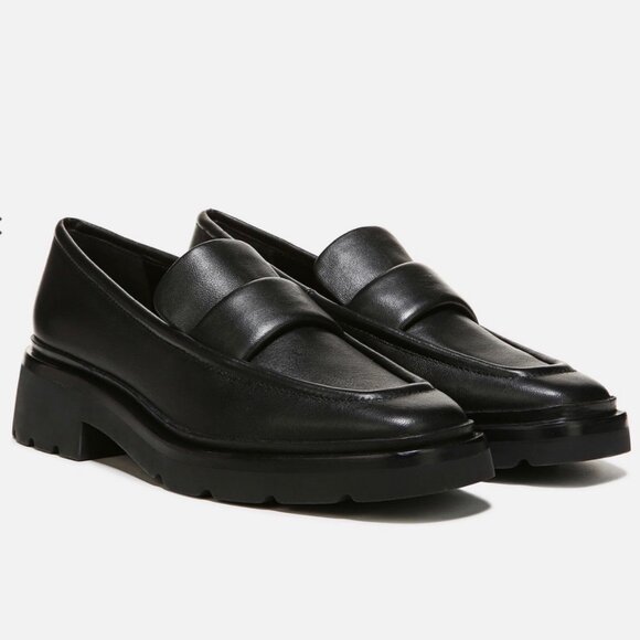 Vince Shoes - VINCE Robin Leather Loafer Dress Shoe Black Preppy Work Size 8.5